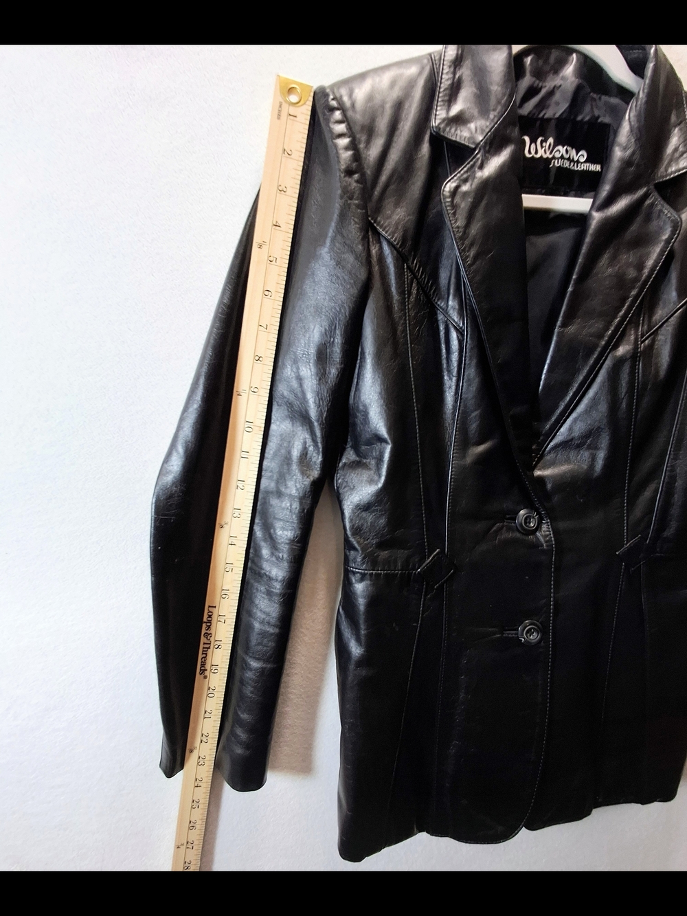 Vintage 80's Wilson Black Leather Tailored Jacket - Picture 5 of 14